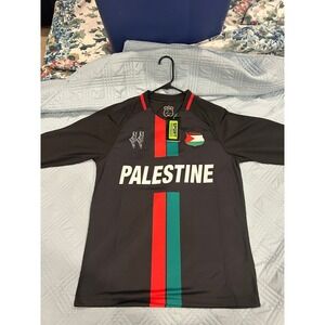 FC Palestine Soccer Jersey Long Sleeve Black Red Green Men Sport